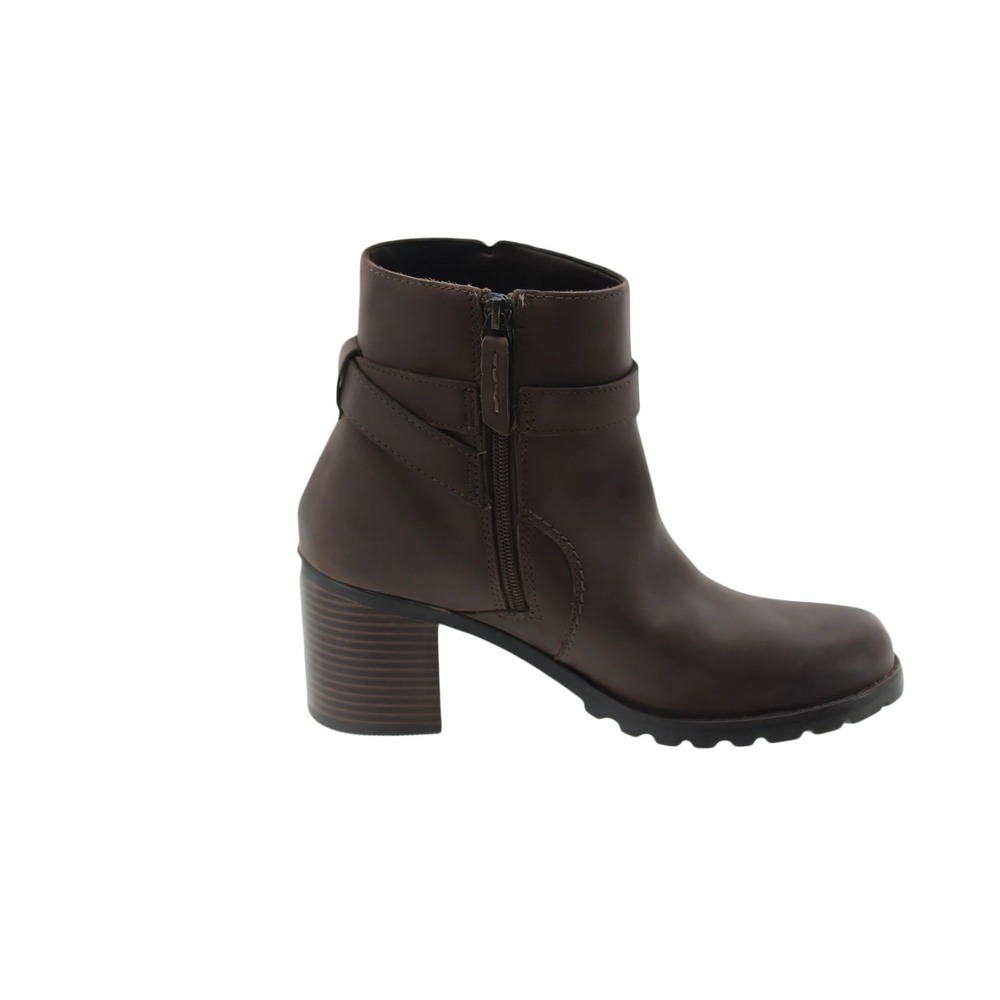 Clarks Clarkwell Hall Womens Taupe Nubuck Leather Ankle Boots Block Heel 7.5 M